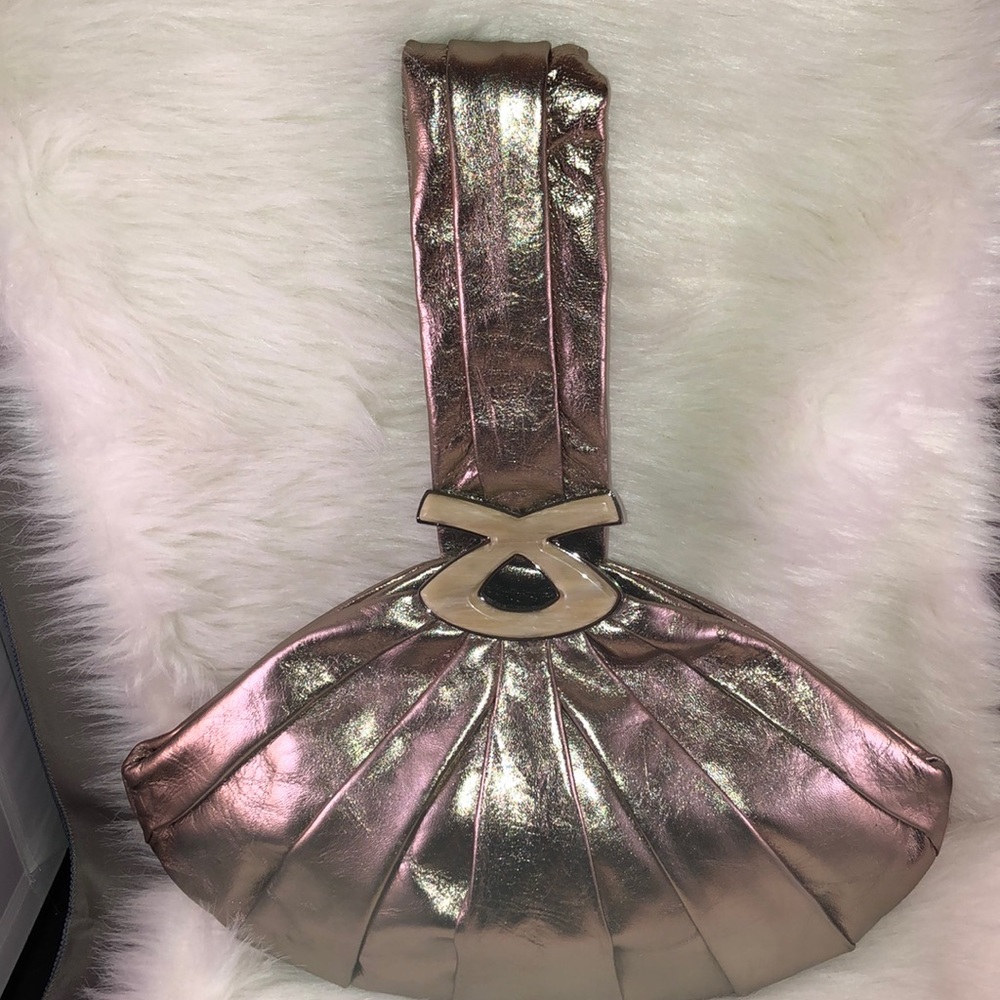 H Williams Rimini Teardrop Evening Handbag Gold